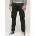 Cargohose SUPERDRY "Core Cargo Pant", Herren, Gr. 32, N-Gr, grün (surplus goods olive grün), Web, Obermaterial: 97% Baumwolle, 3% Elasthan, unifarben, modisch, straight fit knöchellang, Hosen