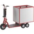 Elektro Transportroller XXL PRO, 5 Räder, mit offener Box, rot