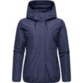 Winterjacke RAGWEAR "Sunniva" Gr. L (40), blau (dunkelblau) Damen Jacken modische Jacke für den Winter mit Teddyfell-Innenfutter