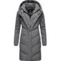 Steppmantel RAGWEAR "Natalka" Gr. 5XL (50), grau Damen Mäntel stylischer, gesteppter Winterparka mit gefütterter Kapuze