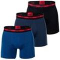 HUGO Herren Boxershorts, 3er Pack - Boxer Briefs TRIPLET PLANET, Cotton Stretch Blau XL