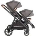 babyGO Geschwisterwagen Duo Grey / brown grip