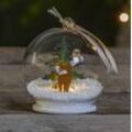 LED-Glaskugel Forest Friends Fuchs und Eule