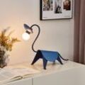 Lucande Tischlampe Idalina, Dino, blau, Stahl, 44 cm