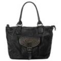 Shopper SAMANTHA LOOK, Damen, Gr. B/H/T: 40cm x 26cm x 14cm onesize, schwarz, Leder, vintage, Taschen, echt Leder, Made in Italy