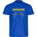 multifanshop Kinder T-Shirt - Ukraine - Herzschlag - Druck gelb - Kind