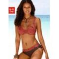 Bügel-Bikini S.OLIVER Gr. 36, Cup C, rot (rot, braun) Damen Bikini-Sets mit grafischem Druckdesign