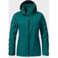 Outdoorjacke SCHÖFFEL "2.5L Jacket Aiplspitz L", Damen, Gr. 42, grün (6895, grün), Oberstoff : 100% Polyester, sportlich, regular fit, hoch geschlossener Ausschnitt, Langarm, Jacken