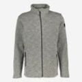 Graue Fleecejacke mit Melange-Muster