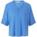 V-Pullover im Oversized-Style Peter Hahn blau, 44