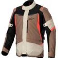 Alpinestars ST-1, Textiljacke wasserdicht Hellbraun/Beige/Schwarz/Neon-Rot 4XL male