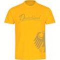 multifanshop Herren T-Shirt - Deutschland - Adler seitlich Gold - Druck gold metallic - Männer