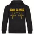 multifanshop Kapuzen Sweatshirt - Braunschweig - Herzschlag - Druck gelb - Hoodie