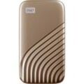 WD My Passport 500 GB Externe SSD-Festplatte 6.35 cm (2.5 Zoll) USB-C® Gold WDBAGF5000AGD-WESN