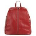 Cityrucksack SAMANTHA LOOK, Gr. B/H/T: 30cm x 20cm x 5cm, rot, Rindsleder, Leder, unifarben, modisch, Rucksäcke, echt Leder, Made in Italy