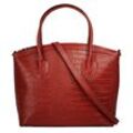 Henkeltasche CLUTY, Damen, Gr. B/H/T: 32cm x 27cm x 5cm onesize, rot, Leder, Taschen, echt Leder, Made in Italy