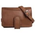 Umhängetasche CLUTY, Damen, Gr. B/H/T: 18cm x 13cm x 9cm onesize, braun (cognac), Leder, gepflegt, Taschen, echt Leder