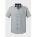 Outdoorhemd SCHÖFFEL "Shirt Triest M", Herren, Gr. 54, Normalgrößen, grau (9180, grau), Oberstoff : 69% Baumwolle 25% Nylon 6% Hanf, modisch, V-Ausschnitt, Kurzarm, Hemden