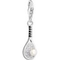 Charm-Einhänger THOMAS SABO "Tennisschläger mit weißer Perle, 2173-158-21" Charms bunt (silberfarben, weiß) Damen mit Süßwasserzuchtperle