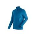 Fleecepullover MAIER SPORTS "Felix" Gr. 48, blau (saphirblau), Herren, 100% Polyester, Sweatshirts, Herren Fleece, funktioneller Midlayer, Half-Zip, Regular Fit