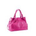 Schultertasche COLLEZIONE ALESSANDRO "Italy" Gr. B/H/T: 42cm x 31cm x 20cm one size, pink, Damen, Leder, Taschen, in modischer Flechtoptik