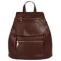 Cityrucksack SAMANTHA LOOK Gr. B/H/T: 24cm x 27cm x 11cm, braun Rucksäcke echt Leder, Made in Italy