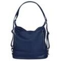 Cityrucksack SAMANTHA LOOK Gr. B/H/T: 34cm x 31cm x 15cm, blau Rucksäcke echt Leder, Made in Italy