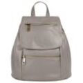 Cityrucksack SAMANTHA LOOK Gr. B/H/T: 24cm x 27cm x 11cm, grau Rucksäcke echt Leder, Made in Italy