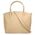 Henkeltasche CLUTY, Damen, Gr. B/H/T: 32cm x 27cm x 5cm onesize, beige, Leder, Taschen, echt Leder, Made in Italy