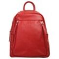 Cityrucksack SAMANTHA LOOK, Gr. B/H/T: 27cm x 23cm x 11cm, rot, Rindsleder, Leder, unifarben, casual, Rucksäcke, echt Leder, Made in Italy