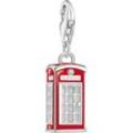 Charm-Einhänger THOMAS SABO "rotes LONDON Telefonhäuschen, 2120-041-10" Charms rot (silberfarben, rot, weiß, weiß) Damen mit Zirkonia (synth.)