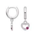 Paar Ohrhänger ADELIA´S "925 Silber Ohrringe Creolen Ø 11,6 mm" Gr. Damen, Silber 925 (Sterlingsilber), pink Damen mit Zirkonia Silberschmuck für