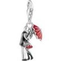 Charm-Einhänger THOMAS SABO "küssendes Paar, 2069-664-10", bunt (silberfarben, rot), Charms, Damen, Silber 925 (Sterlingsilber)