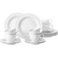 Kaffeeservice SELTMANN WEIDEN "Geschirr-Set, Service Beat", weiß, 18 tlg., Porzellan, Geschirr-Sets, Rillendekor, 18 Teile, für 6 Personen