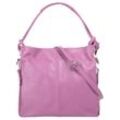 Shopper SAMANTHA LOOK Gr. B/H/T: 31 cm x 25 cm x 10 cm onesize, lila (violett) Damen Taschen echt Leder, Made in Italy