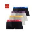 Hipster BUFFALO Gr. XL, schwarz (schwarz, grau, meliert) Herren Unterhosen Boxershorts mit Kontrastbund aus Baumwollmischung