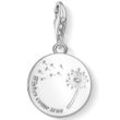 Charm-Einhänger THOMAS SABO "Pusteblume WISHES COME TRUE, 1457-051-21" Charms bunt (silberfarben, weiß, weiß) Damen mit Zirkonia (synth.)