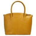 Henkeltasche CLUTY Gr. B/H/T: 32cm x 27cm x 5cm onesize, gelb Damen Taschen echt Leder, Made in Italy