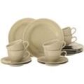 Kaffeeservice SELTMANN WEIDEN "Geschirr-Set, Service Beat", beige (sandbeige), 18 tlg., Porzellan, Porzellan, Geschirr-Sets, wunderschöne Farbglasur, Made in Germany, 18 Teile, für 6 Personen