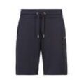 Sweatshorts GANT "REG SHIELD SWEAT SHORTS", Herren, Gr. M, N-Gr, blau (evening blau), Sweatware, Obermaterial: 87% Baumwolle, 13% Polyester, unifarben, casual, regular fit knieumspielend, Hosen, mit einer kleinen Logostickerei unter der Eingriffstasche