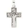 Kreuz-Anhänger JOBO "Anhänger Kreuz mit Baum", silber (silber 925), Schmuckanhänger, Damen, Silber 925 (Sterlingsilber), 925 Silber