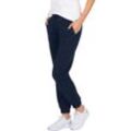 Jerseyhose TRIGEMA "TRIGEMA Bequeme Jogginghose mit großen Taschen" Gr. L, US-Größen, blau (navy) Damen Hosen