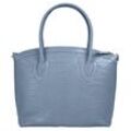 Henkeltasche CLUTY, Damen, Gr. B/H/T: 32cm x 27cm x 5cm onesize, blau, Leder, Taschen, echt Leder, Made in Italy