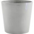 Blumentopf ECOPOTS "AMSTERDAM White Grey", grau (weiß, grau), B:50cm H:43,8cm T:50cm Ø:50cm, Kunststoff, Pflanzgefäße, BxTxH: 50x50x43,8 cm, mit Wasserreservoir