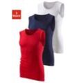 Muscleshirt H.I.S Gr. 5, bunt (rot, weiß, marine), Herren, Feinripp, Obermaterial: 100% Baumwolle. Melange in der Packung: 92% Baumwolle, 8% Polyester, Shirts, ohne Seitennähte optimale Passform