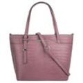 Henkeltasche CLUTY Gr. B/H/T: 35cm x 21cm x 12cm onesize, rosa (alt, rosa), Damen, Leder, Reptilienprägung, Taschen, echt Leder, Made in Italy