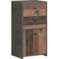 Kommode FORTE "CHEST", grau (betonoptik, old, wood vintage), B:40,3cm H:77,5cm T:29,6cm, Dekorfolie, FSC-zertifizierter Holzwerkstoff, Metall, Kunststoff, Sideboards, Breite ca. 40 cm