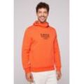 Kapuzensweatshirt CAMP DAVID Gr. M, orange Herren Sweatshirts mit Zippertasche am Rücken