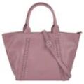 Shopper SAMANTHA LOOK Gr. B/H/T: 32 cm x 22 cm x 9 cm onesize, lila (violett) Damen Taschen echt Leder, Made in Italy