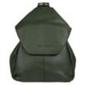 Cityrucksack BRUNO BANANI, Gr. B/H/T: 20cm x 27cm x 12cm, grün (oliv), Rindsleder, Leder, casual, Rucksäcke, echt Leder